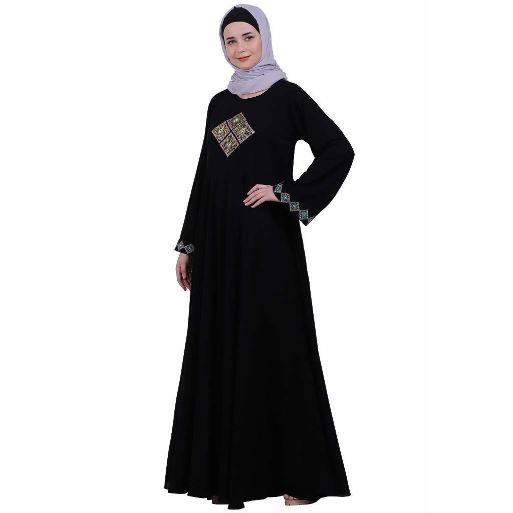 Plain black sale umbrella abaya